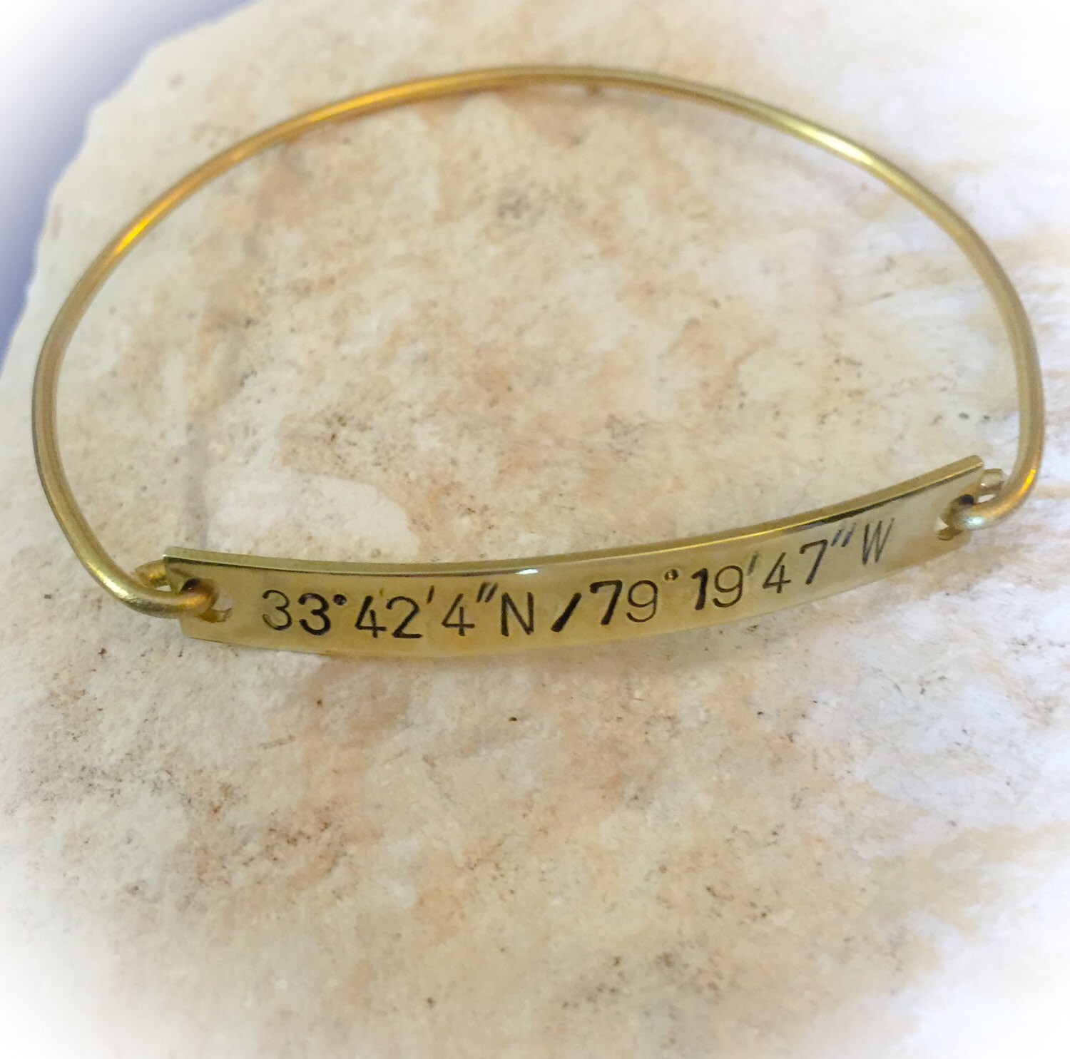 Gold GPS Bracelet Christmas Gift Coordinate Jewelry Etsy