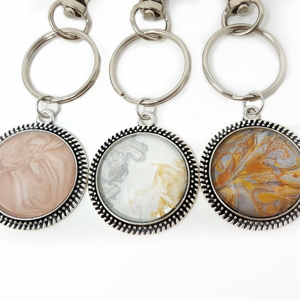 Fluid Art Jewelry Keychains