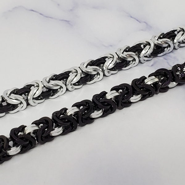 CUSTOM sizing; Square Byzantine Chainmaille Bracelet or Anklet