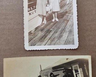 Two Vintage Original Photos of Tarpon Springs Sponge Docks, Florida.