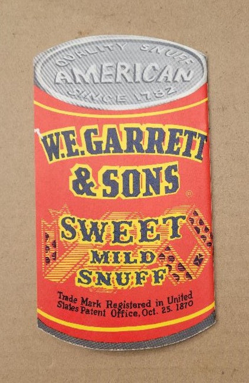 Vintage W. E. Garrett & Sons Scotch Snuff Advertising Memo Pad Etsy