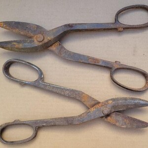 Two Old Rusty Tin Snips for Restoration or Display - Etsy