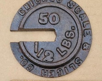 Vintage Chicago Scale & Slicer Co. Platform Scale Weight - 50 lbs.