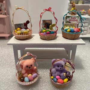 1:12 Miniature Dollhouse Children’s Easter Baskets