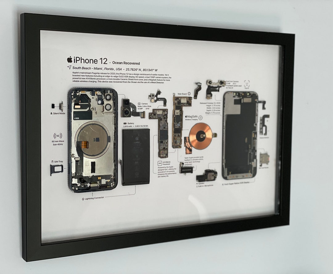 IPhone 12 Teardown Art Digital Template Apple iPhone Framed iPhone Wall Art iPhone Frame Art 