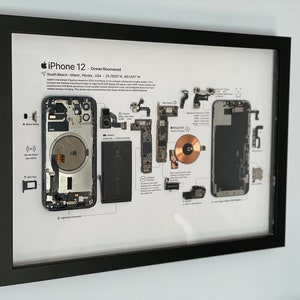 iPhone 12 Teardown Art - Digital Template - Apple - iPhone - Framed iPhone Wall Art - iPhone Frame Art - Digital Download Disassembly - PDF