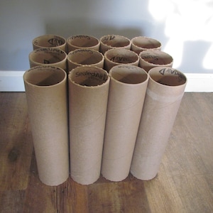 Set of 6 Cardboard Tubes, Craft Paper Tubes, Sturdy, Craft Supply,  Gardening 