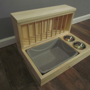 Extra Small w/ Side Bowls - Hop Box: Rabbit Bunny Hay Feeder and Litter Pan Combo