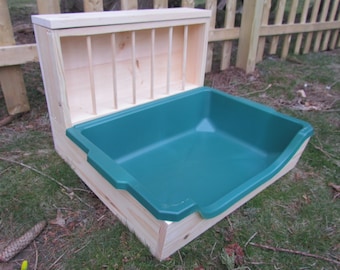 Large - EZ Entry Rabbit Bunny Easy Entry Hay Feeder and Litter Pan Combo