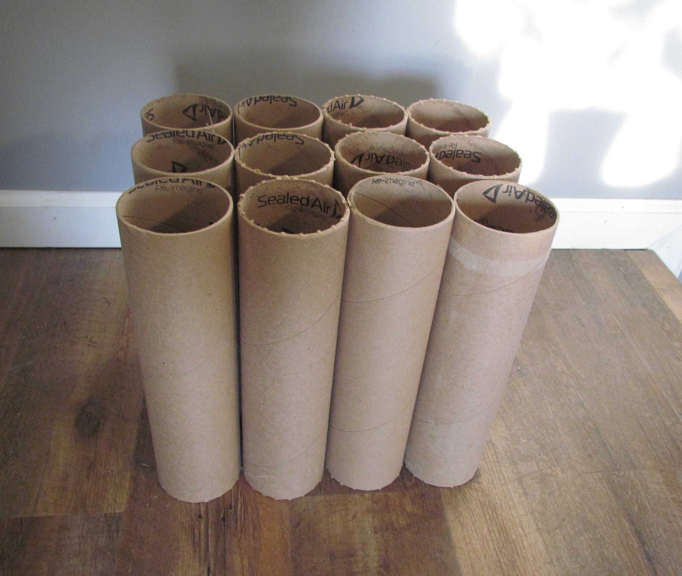 Job lot of 20 thick cardboard tubes Approx 148cm long assorted widths 