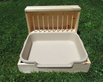 Large EZ Entry 2.0 - Hop Box: Rabbit Bunny Easy Entry Hay Feeder and Litter Pan Combo