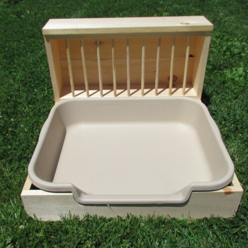 Large EZ Entry W/ Side Bowls Hop Box Rabbit Bunny Hay Etsy