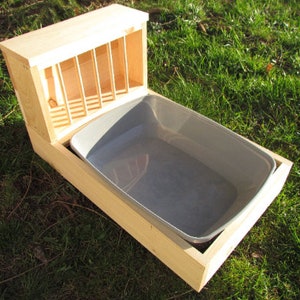 Medium Vertical - Hop Box: Rabbit Bunny Hay Feeder and Litter Pan Combo