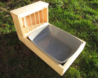 Medium Vertical - Hop Box: Rabbit Bunny Hay Feeder and Litter Pan Combo
