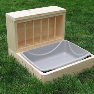 Small - Hop Box: Rabbit Bunny Hay Feeder and Litter Pan Combo