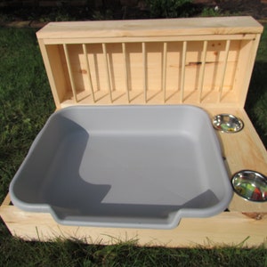 Large EZ Entry 2.0 w/ Side Bowls - Hop Box: Rabbit Bunny Easy Entry Hay Feeder and Litter Pan Combo