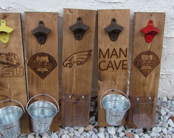 Man Cave Bottle Opener | Custom Wall Mounted Bottle Openers | Sports Bottle Openers