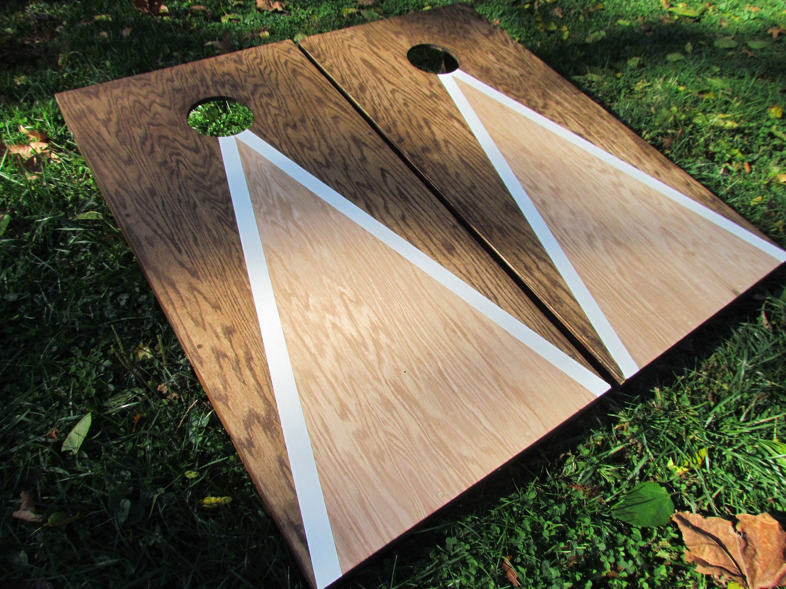 Cornhole Boards Two Toned Stained Regulation Aca Corn Hole Boards Etsy 