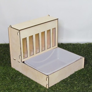 Extra Small - Hop Box 2.0 Rabbit Bunny Hay Feeder and Litter Pan Combo