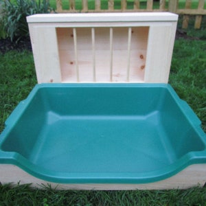 Large EZ Entry - Hop Box: Rabbit Bunny Easy Entry Hay Feeder and Litter Pan Combo