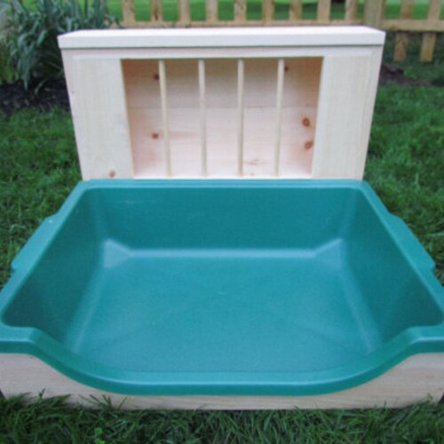 Large EZ Entry W/ Side Bowls Hop Box Rabbit Bunny Hay Etsy