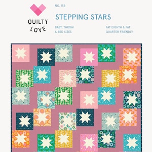 Stepping Stars PDF Quilt Pattern/ Star Quilt pattern/ Beginner pattern /quilt pattern/ fat quarter quilt pattern