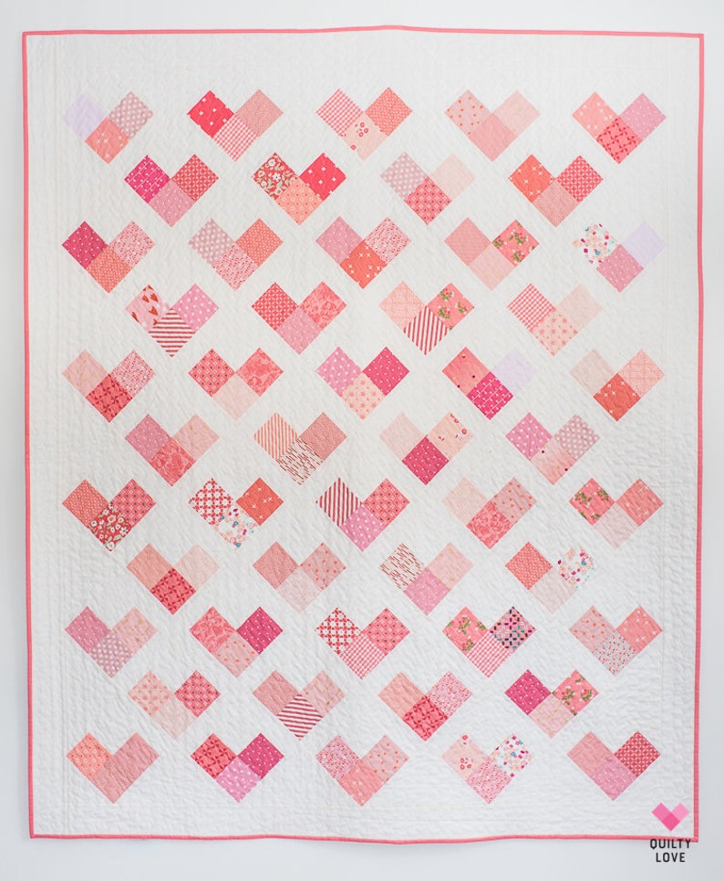 Quilty Hearts PDF Quilt Pattern/ Heart Quilt pattern/ Modern quilt pattern /quilt pattern/ modern quilting/ baby quilt pattern/scrap pattern image 5