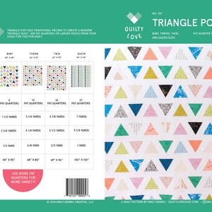 Wzór na kołdrę Triangle Pop PDF/ Wzór na kołdrę trójkątną/ Wzór na nowoczesną kołdrę/ Kołdra trójkątna/ Wzór na kołdrę/ Kołdra trójkątna/ Nowoczesne pikowanie