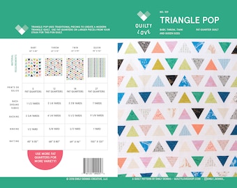 Triangle Pop PDF Quilt Pattern/ Triangle Quilt pattern/ Modern quilt pattern/ Triangle quilt/ quilt pattern/ triangle quilt/ modern quilting