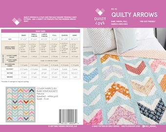 Quilty Arrows PDF quilt Pattern/ Modern quilt pattern/ Arrow quilt pattern/ quilt pattern/ fat quarter quilt pattern/ easy quilt pattern