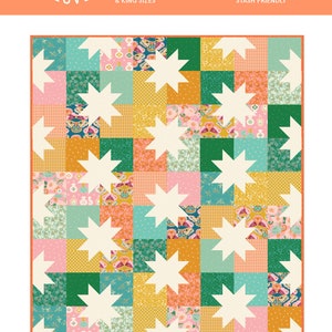 Star Pop II quilt pattern - Scrappy and stash friendly star quilt