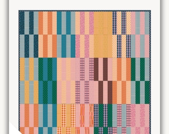 Jelly Stripes PDF Quilt Pattern/ Jelly Roll Quilt pattern/ Beginner pattern /quilt pattern/ fat quarter quilt pattern/ Stash Buster