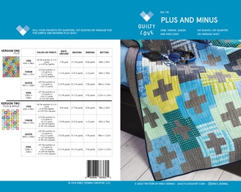 Plus and Minus Quilt Pattern/ Modern quilt pattern/ Plus quilt pattern/ throw quilt pattern/ easy quilt pattern/ quilt pattern/modern quilt