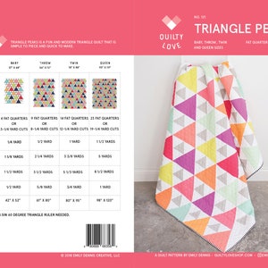 Modello trapunta PDF Triangle Peaks/modello trapunta triangolare/modello trapuntato moderno/trapunta triangolare/modello trapuntato/trapunta triangolare/trapuntatura moderna