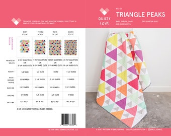 Triangle Peaks PDF Quilt Pattern/ Triangle Quilt pattern/ Modern quilt pattern/ Triangle quilt/quilt pattern/triangle quilt/ modern quilting