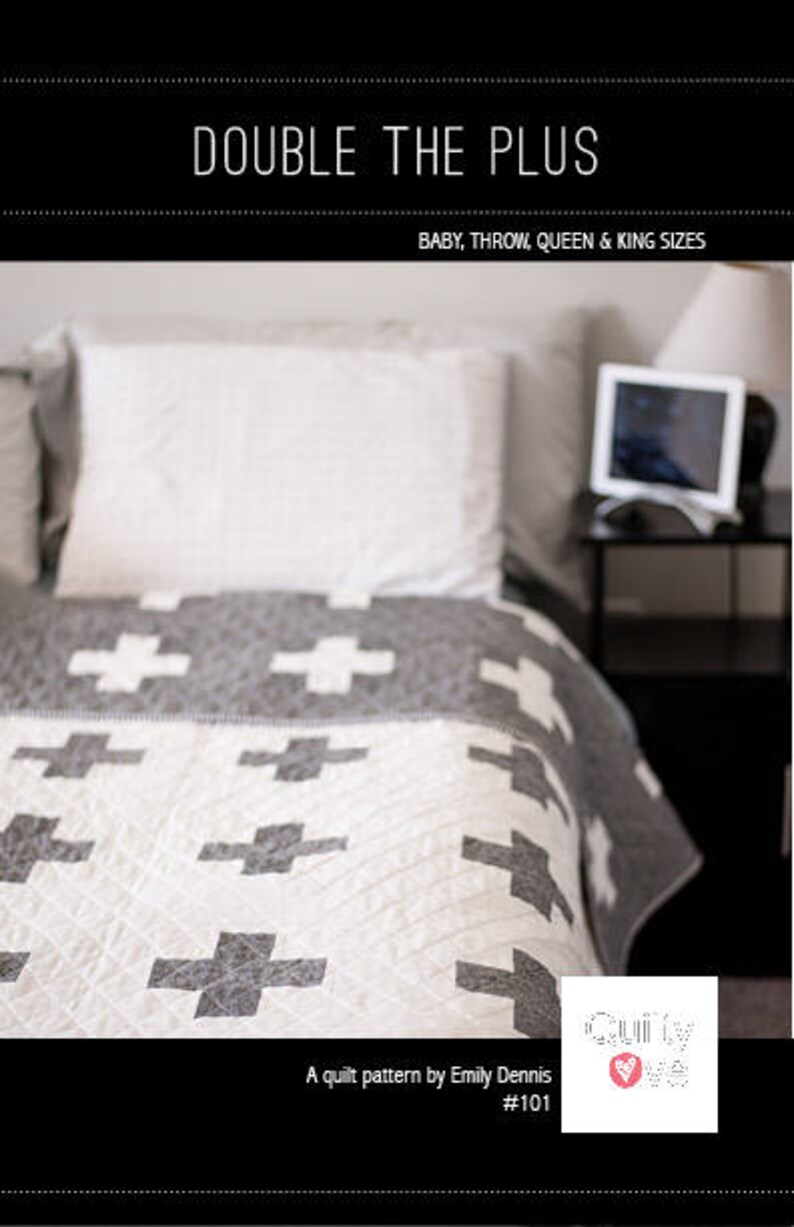 Double the Plus PDF quilt Pattern/ modern quilt pattern/ plus quilt/ easy plus quilt/ beginner quilt pattern/ quilt pattern/ modern quilt image 5