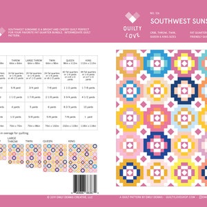 Southwest Sunshine Quilt Pattern/ Modern quilt pattern/ throw quilt pattern/ quilt pattern/modern quilt