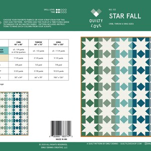 Star Fall PDF Quilt Pattern/ Star Quilt pattern/ Modern quilt pattern /quilt pattern/ modern quilting/ king quilt pattern image 8