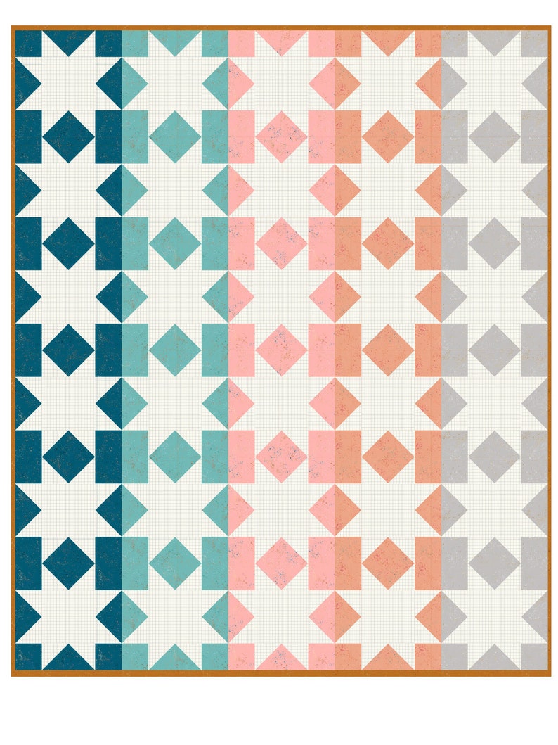 Star Fall PDF Quilt Pattern/ Star Quilt pattern/ Modern quilt pattern /quilt pattern/ modern quilting/ king quilt pattern image 1