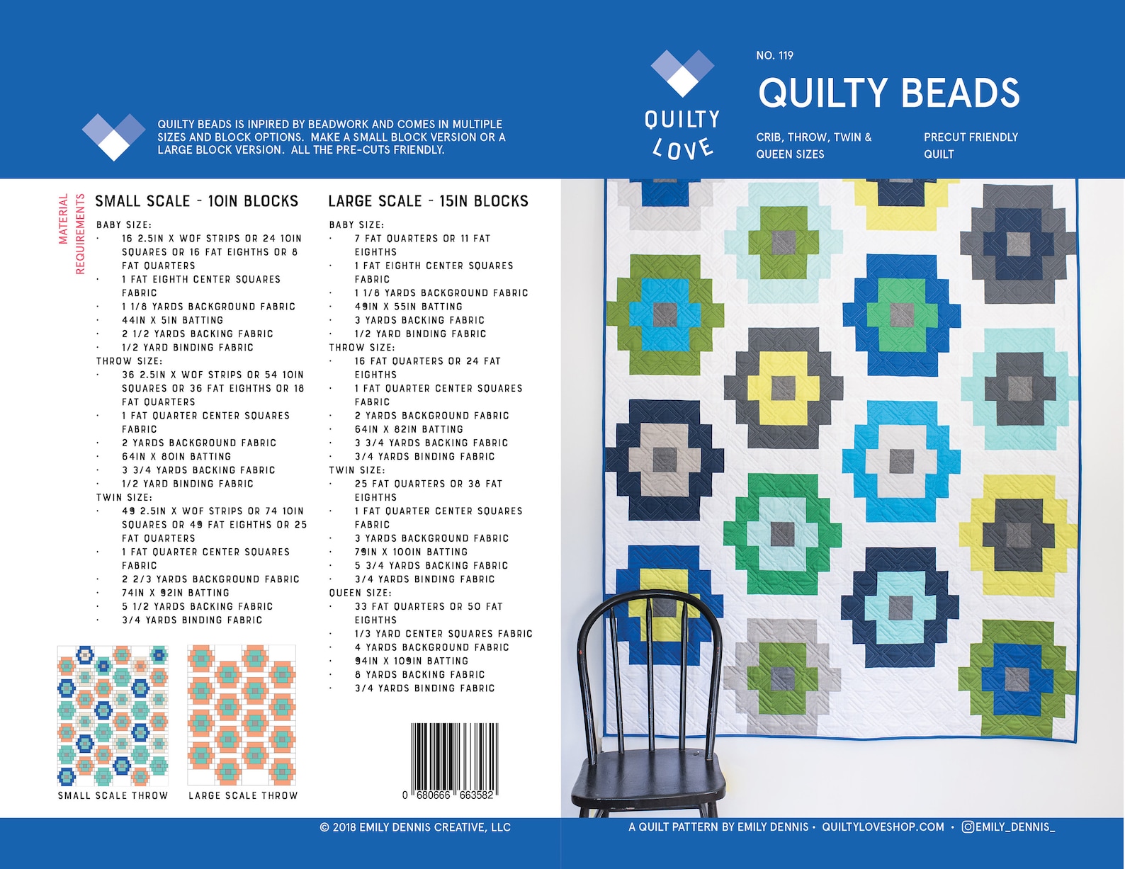 Quilty Beads PDF Quilt Pattern/ Modern Quilt Pattern/ Jelly Etsy