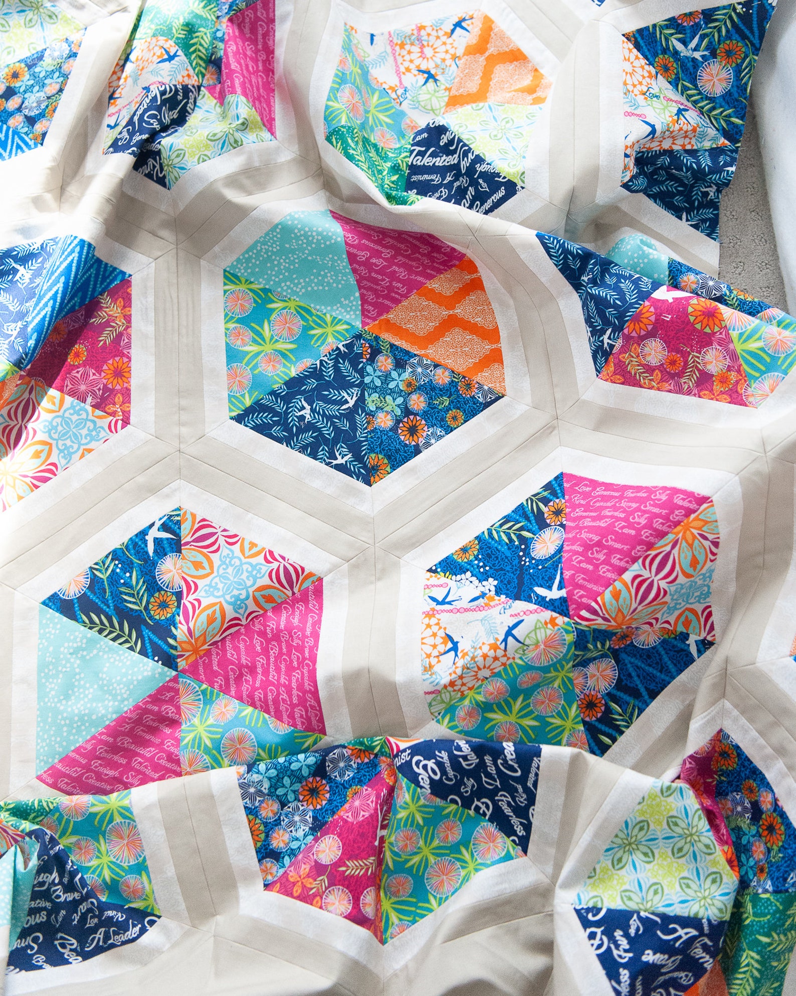 Triangle Hexies PDF Quilt Pattern / Hexie Quilt / Modern Quilt/ Modern ...