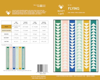 Flygande PDF-quiltmönster/ Flygande gäss-quiltmönster/ Modernt quiltmönster/quiltmönster/ modern quiltning/tvilling- och kungquiltmönster