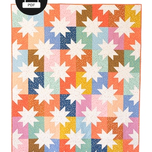 Star Pop quilt pattern - Scrappy and stash friendly star quilt