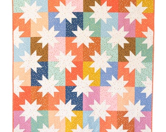 Star Pop quilt pattern - Scrappy and stash friendly star quilt