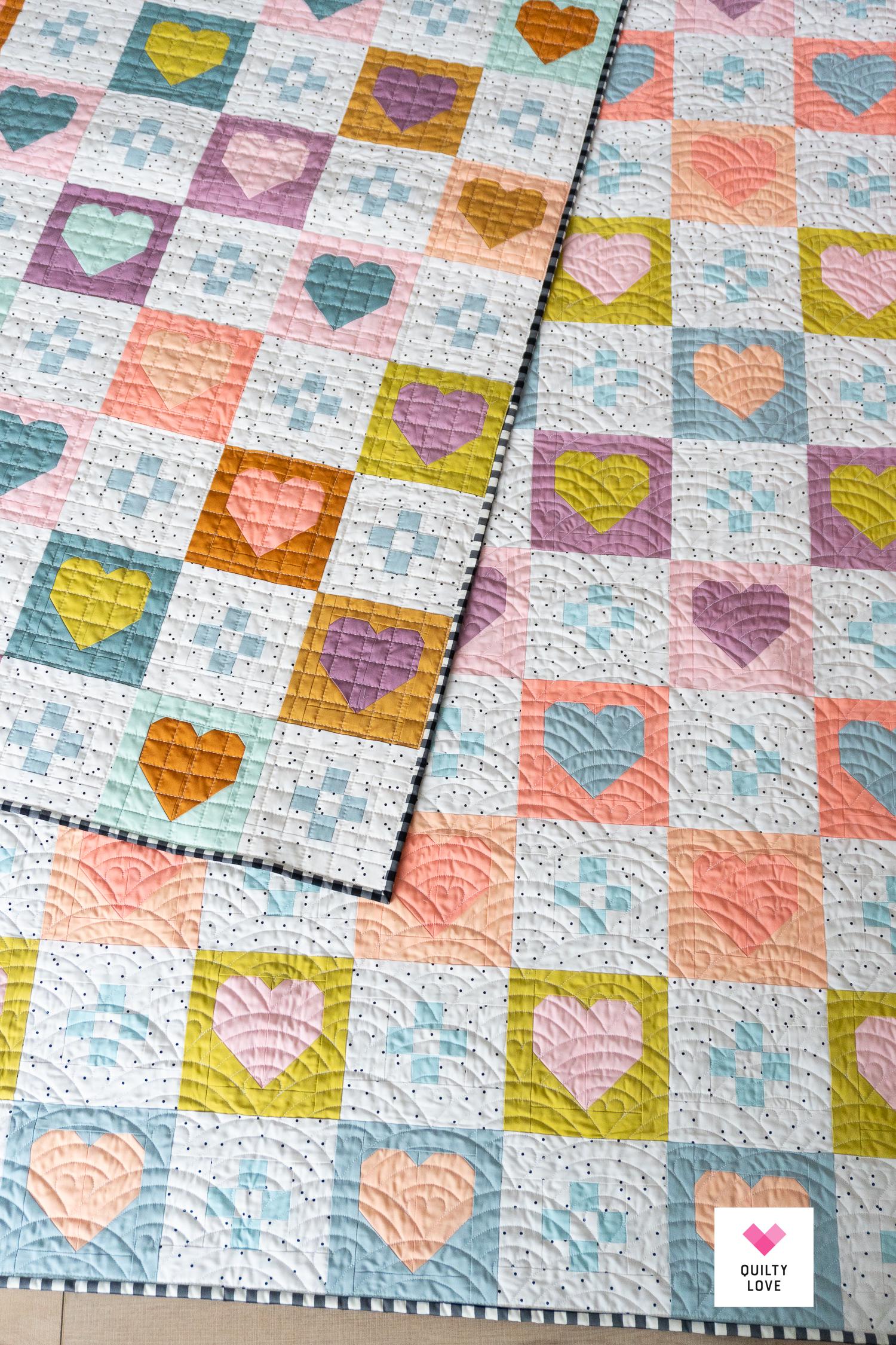 Cozy Checkered Hearts Quilt Pattern - A Cute and Modern Heart Quilt - Etsy