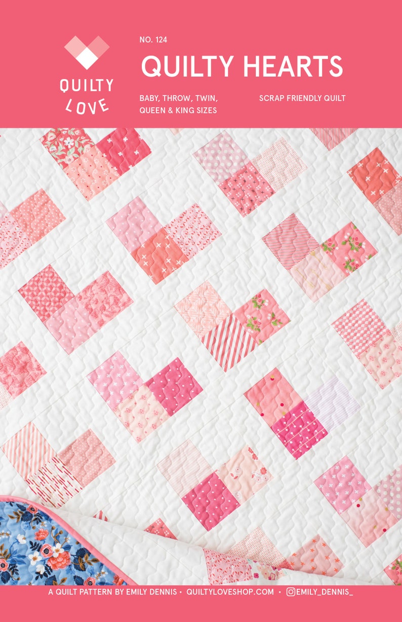 Quilty Hearts PDF Quilt Pattern/ Heart Quilt pattern/ Modern quilt pattern /quilt pattern/ modern quilting/ baby quilt pattern/scrap pattern image 2