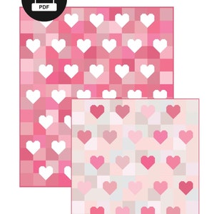 Patchwork Hearts quilt pattern - Scrappy and stash friendly heart quilt pattern