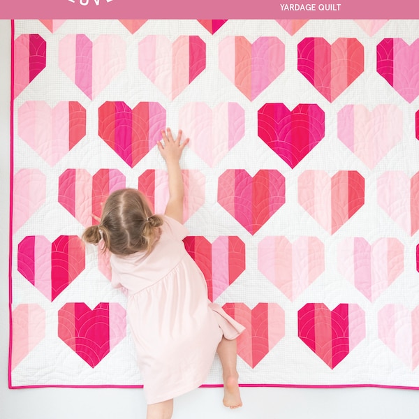 Infinite Hearts quilt pattern - Scrappy and stash friendly heart quilt pattern