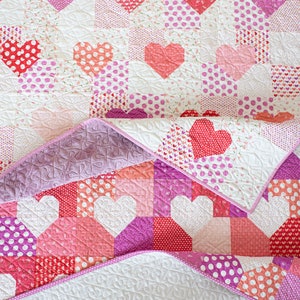 Patchwork Hearts Quilt Pattern Scrappy and Stash Friendly - Etsy