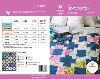 Hopscotch II PDF Quilt Pattern/ Modern quilt pattern /beginner quilt pattern/ modern quilting/ easy quilt pattern/ fast quilt pattern